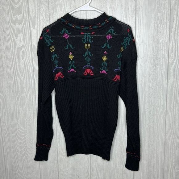 Demetre vintage wool knit black sweater‎ size large - Picture 1 of 7